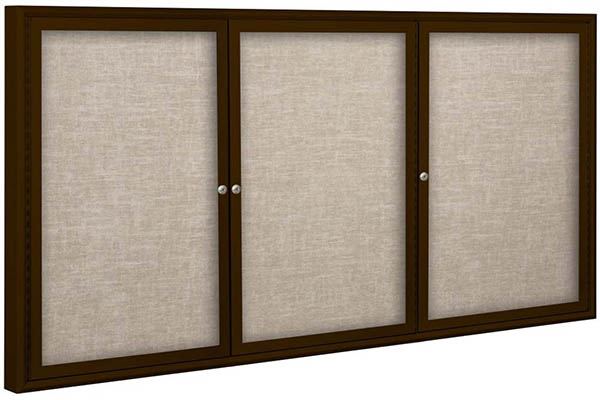 ENCLOSED FABRIC-CORK BULLETIN BOARDS