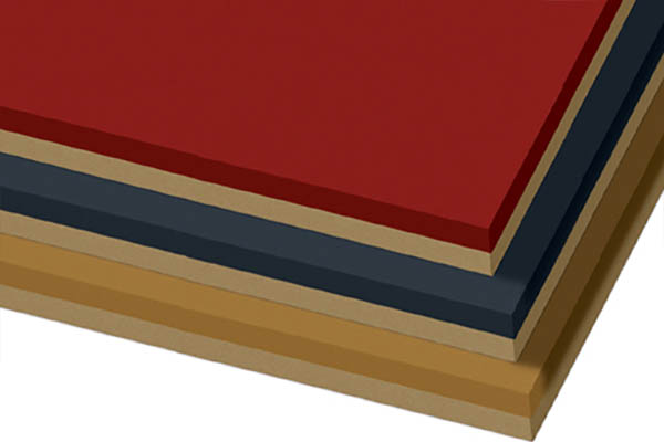 COLORFUL UNFRAMED FORBO BOARD PANELS  1/2 INCH THICK  - 1/4 INCH FORBO SKIN BONDED TO 1/4 INCH HARDBOARD