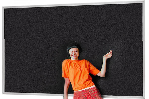 FRAMED BLACK CORK BOARDS ANY SIZE BURLAP-VELCRO FABRIC