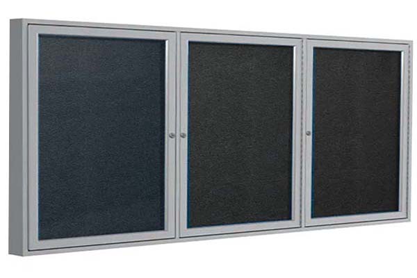 ENCLOSED BLACK BULLETIN BOARDS - SLIDING OR HINGED DOORS